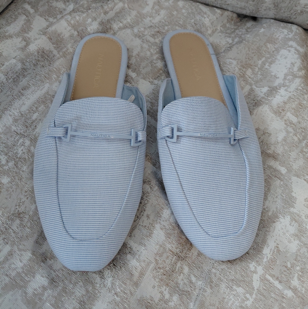 Nautica Light Blue Striped Loafers